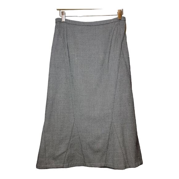 Ashley Fogel Wool Blend Midi Skirt Size 10 Micro Dot Classic Professional - Picture 2 of 7